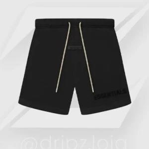Bermuda Moletom Fear of God Essentials Cream Drawstring Black