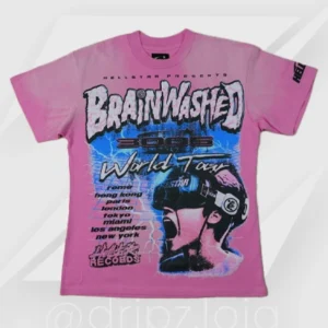 T-Shirt Hellstar Brainwashed World Tour Pink